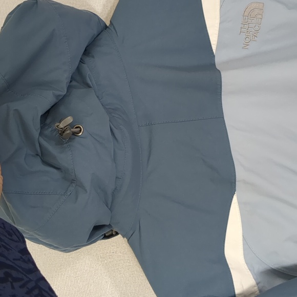 The North Face HyVent Hooded Lightweight Jacket Blue White Size Medium - Picture 10 of 16